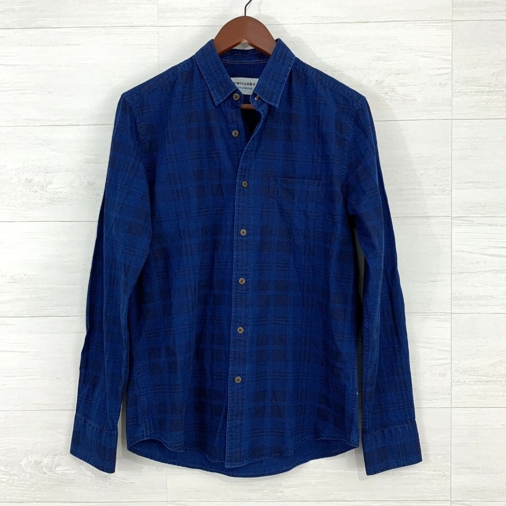 Twillory Untuckable Tailored Fit Blue Plaid Shirt